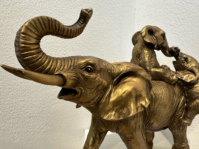 Elephant & Baby in Bronze