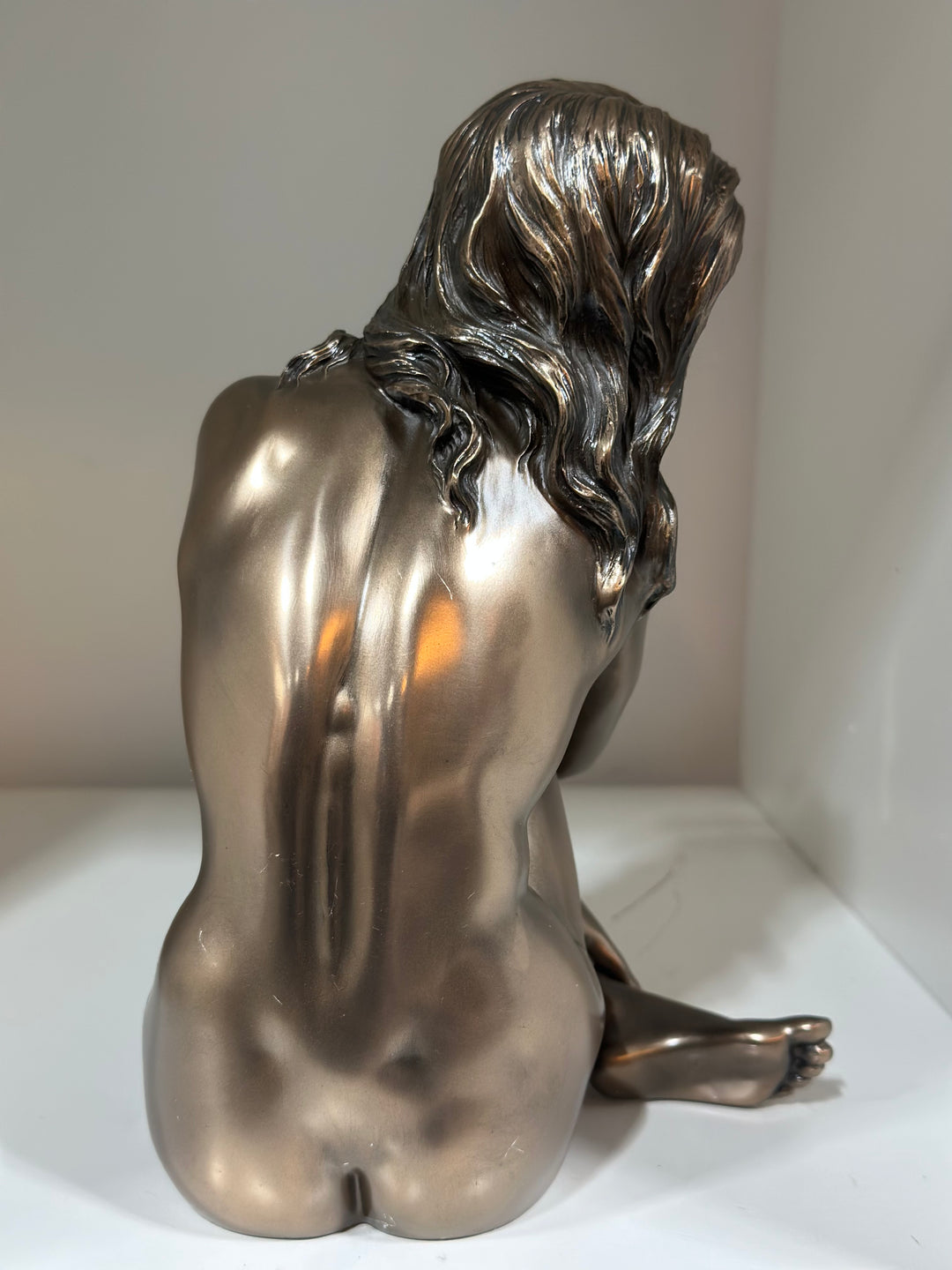 Bronze Plated Sculpture, Nude Female Figure