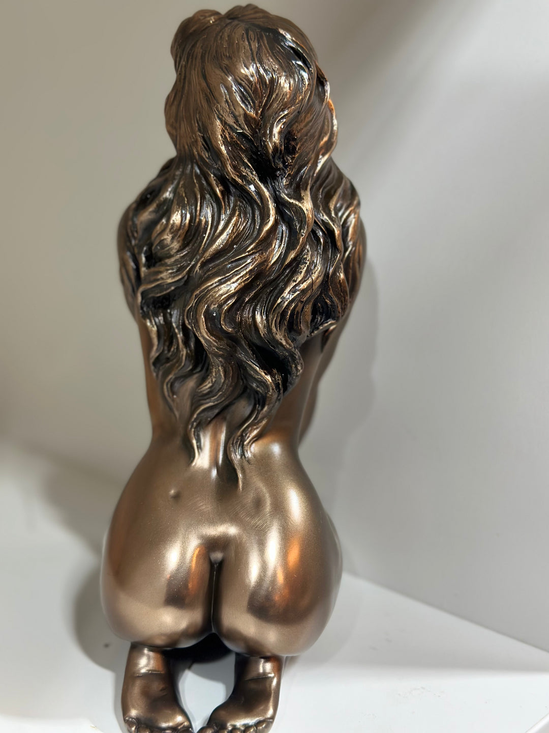 Bronze Plated Sculpture, Nude Female Figure