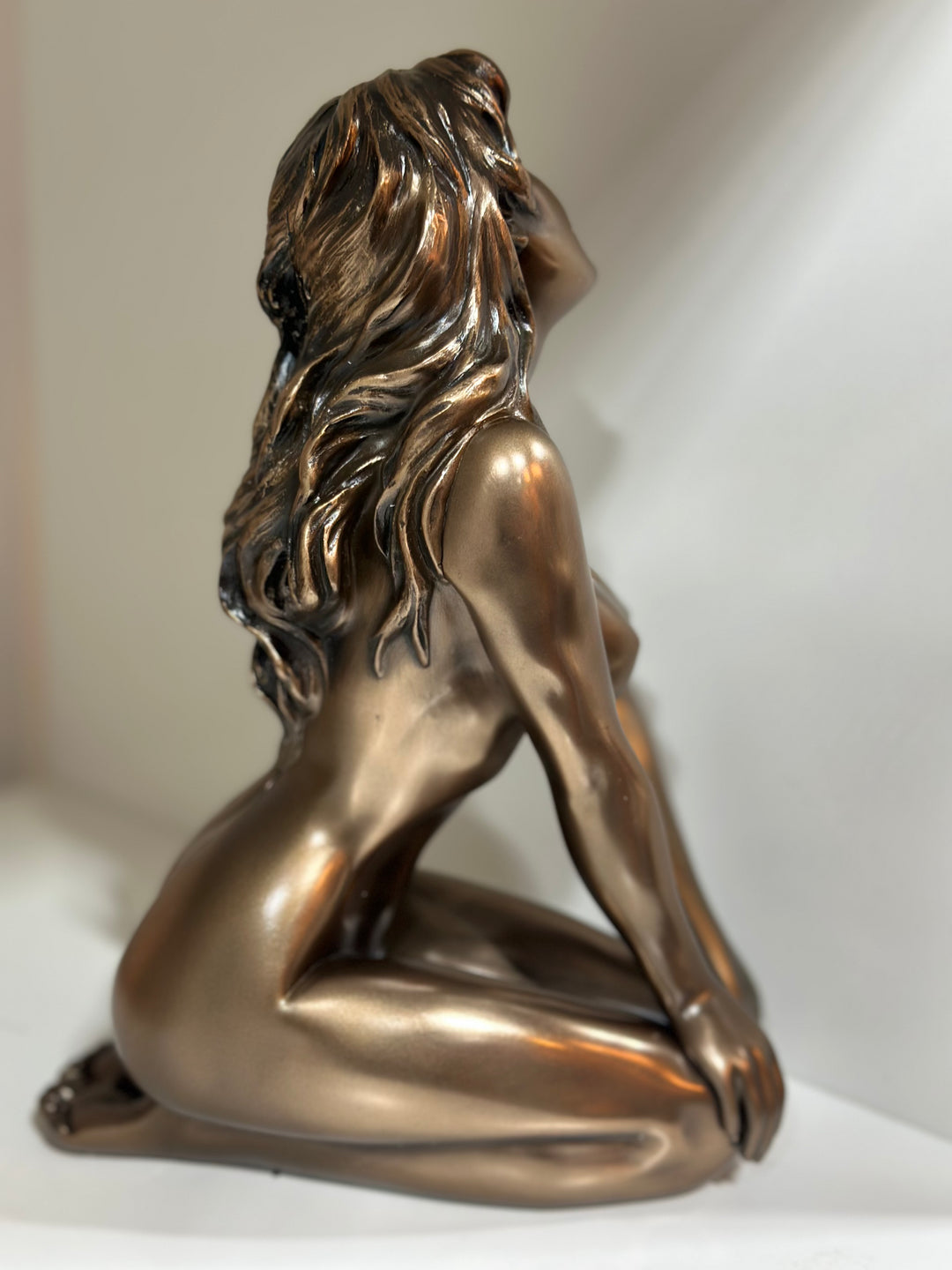 Bronze Plated Sculpture, Nude Female Figure