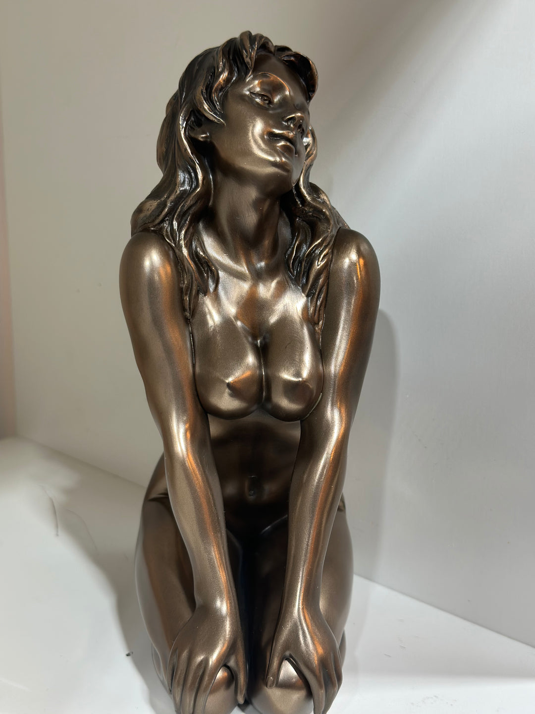 Bronze Plated Sculpture, Nude Female Figure