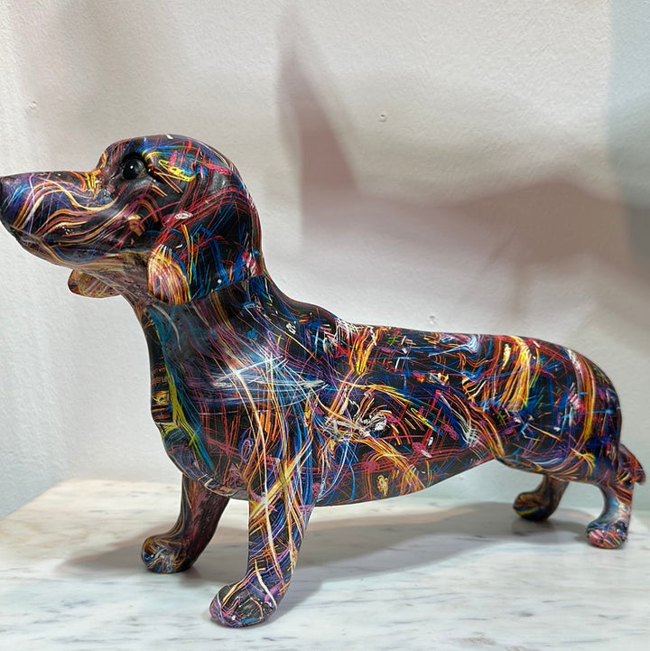 Multicoloured dachshund, Gold Sausage dog figuring