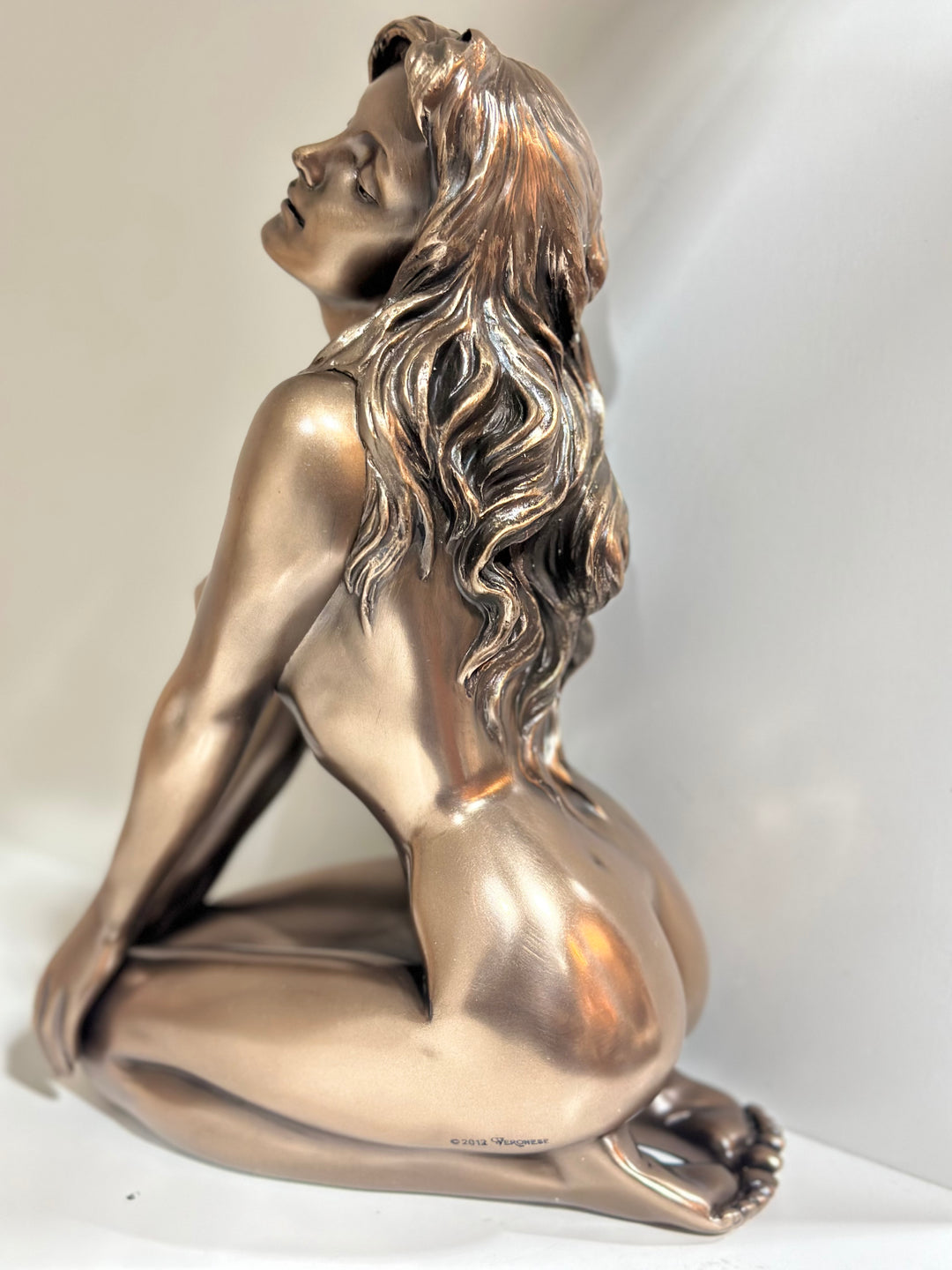 Bronze Plated Sculpture, Nude Female Figure