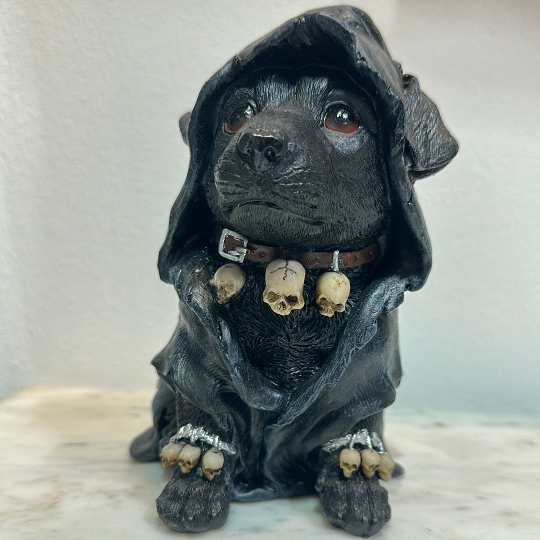 Reapers Canine Cloaked Grim Reaper Dog Figurine