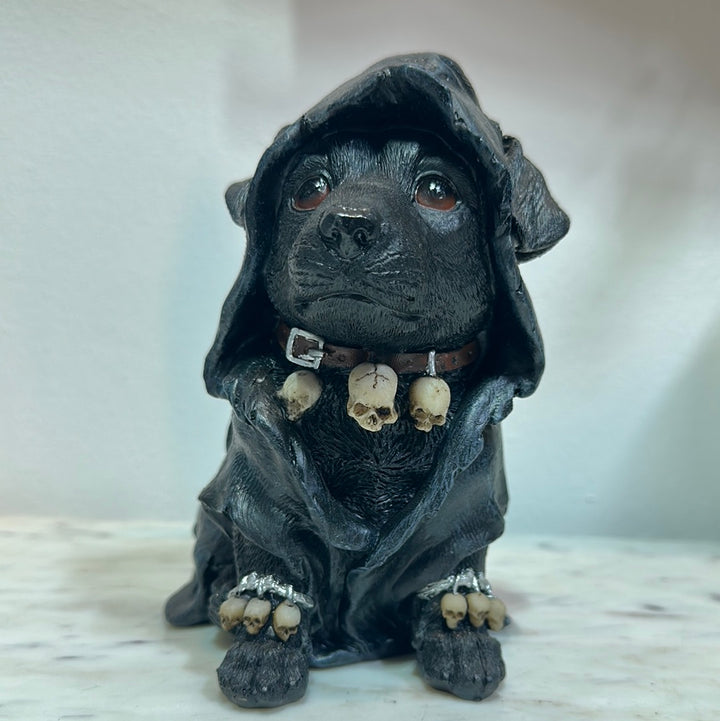 Reapers Canine Cloaked Grim Reaper Dog Figurine