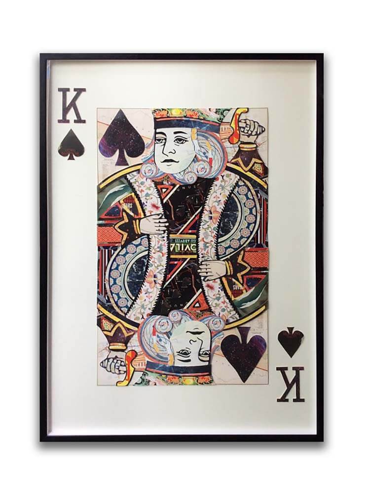 King of Spade Extra Large Collage Wall Art, Playing Card Picture, 145cm ...