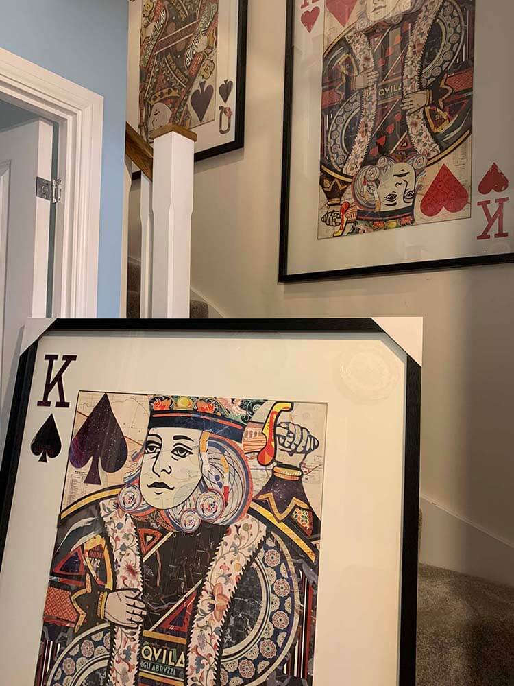 King of Spade Extra Large Collage Wall Art, Playing Card Picture,