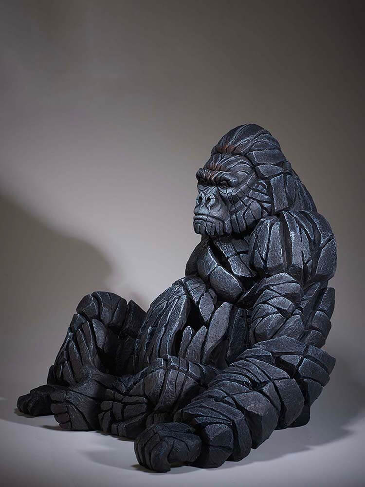 Edge Sculpture Gorilla by Matt Buckley, Large Black Gorilla Sculpture