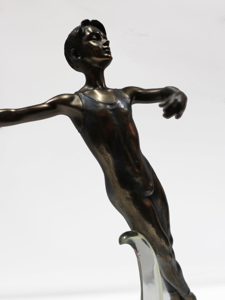 Male ballet dancer. ballerina male, boy dancing, bronze statues ballerina Swan Lake 