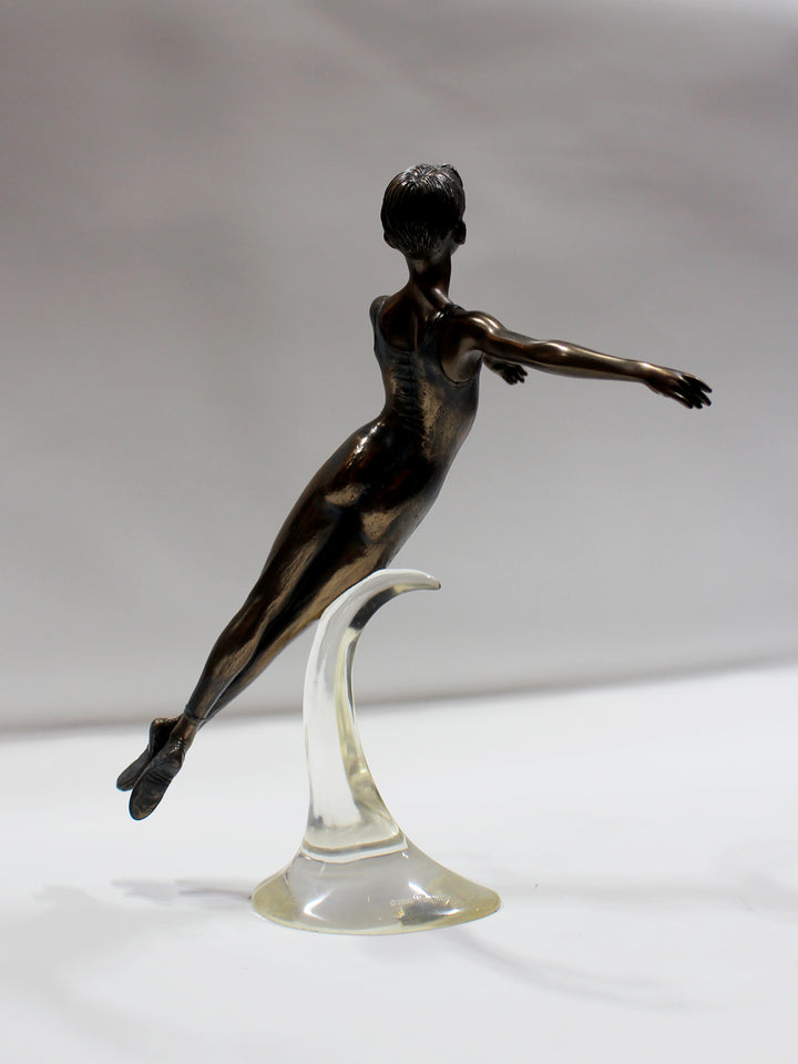 Male ballet dancer. ballerina male, boy dancing, bronze statues ballerina Swan Lake 