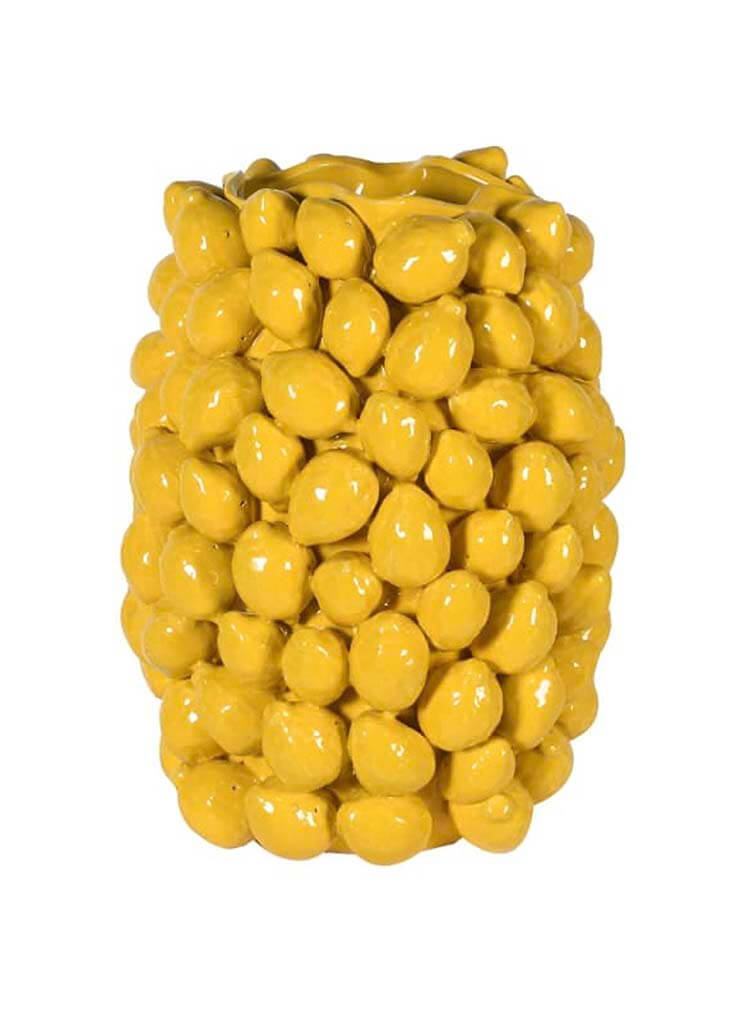 Yellow Ceramic vase, Lemon vase