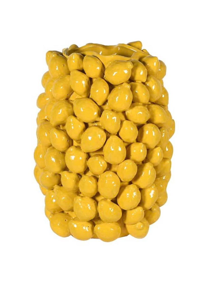 Yellow Ceramic vase, Lemon vase