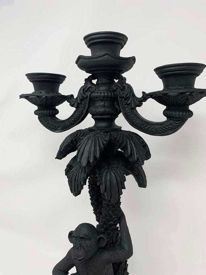 matt black monkey candleholder