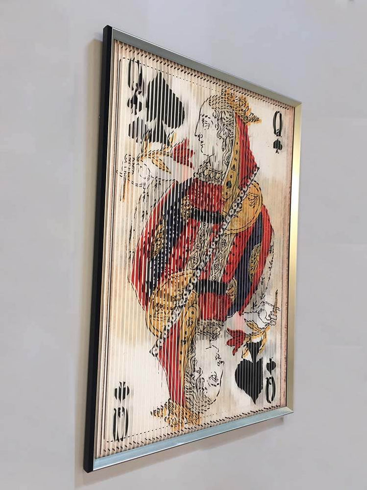 king of hearts card wall art, queen picture 