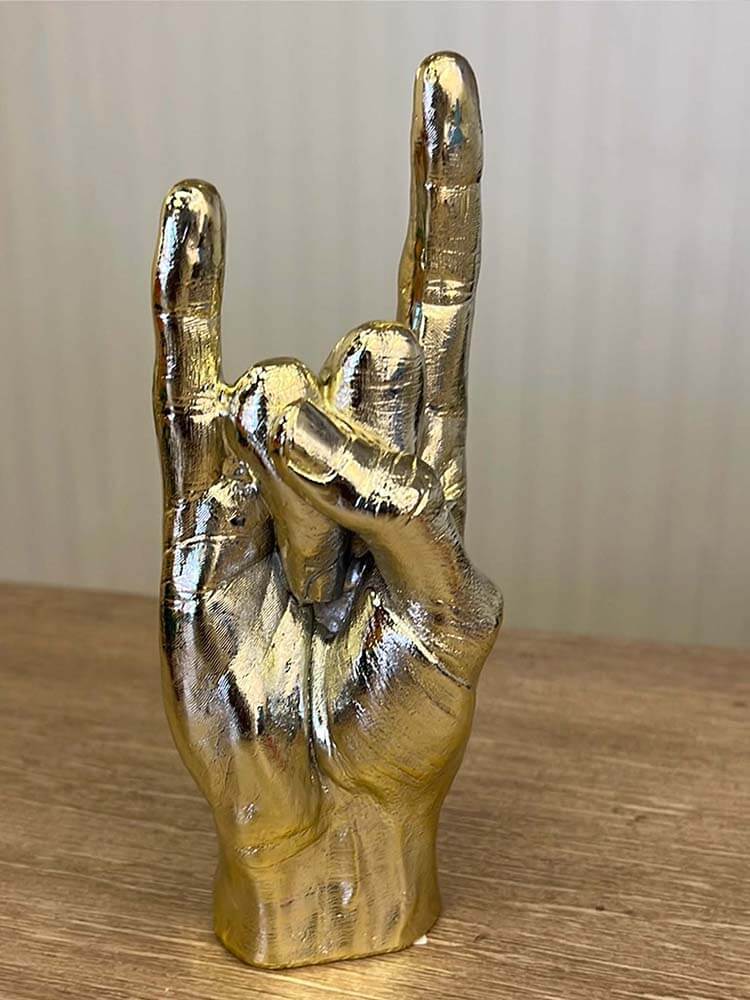 Gold You Rock Sign Hand Statue 