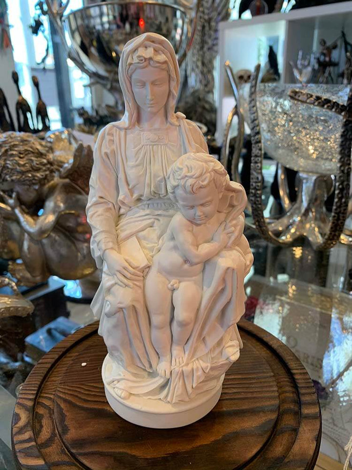 The Madonna of Bruges, officially known as the Madonna and Child, is the only sculpture by Michelangelo to leave Italy .