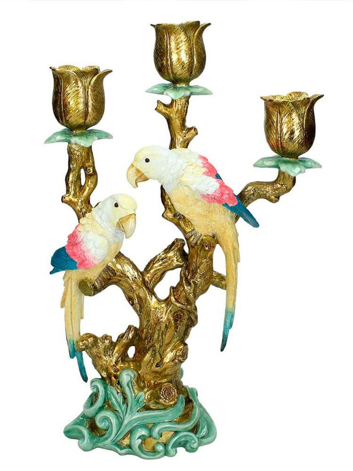 Vintage Designer Candle Holders, Colourful Bird Candle Holder