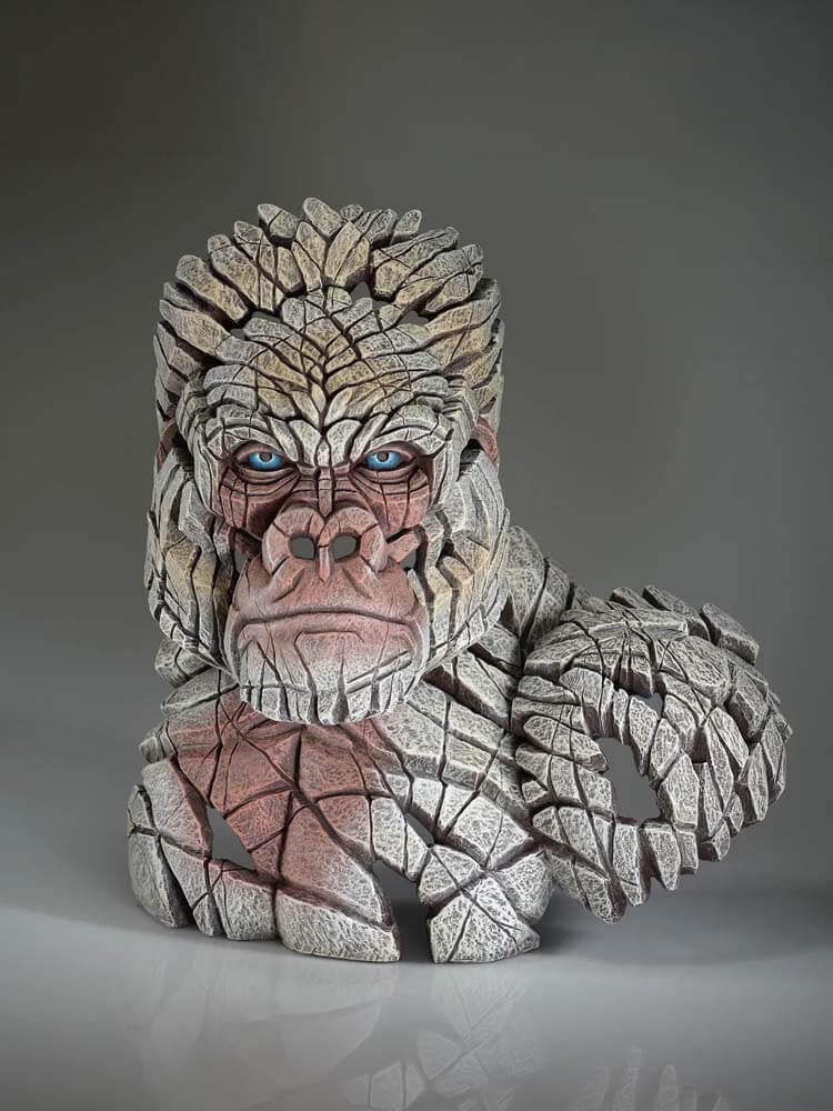 Mountain Gorilla Bust, White Gorilla EDGE Sculpture official stockist United kingdom delivery worldwide by The Dutch Hospital