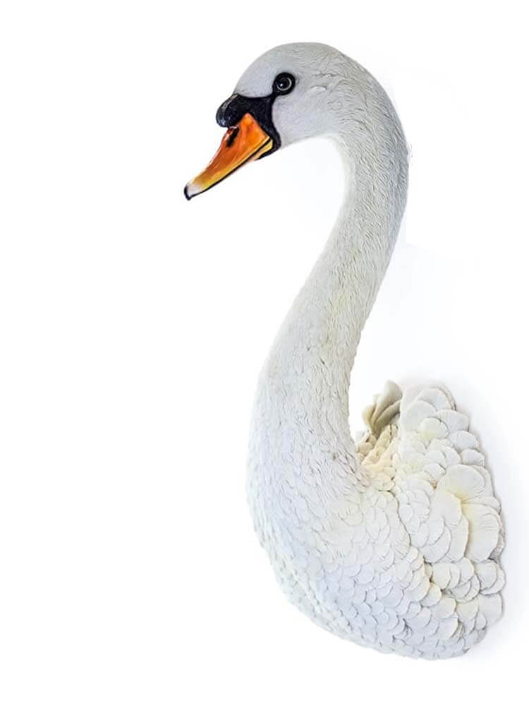 Swan wall sculpture, Animal wall mount