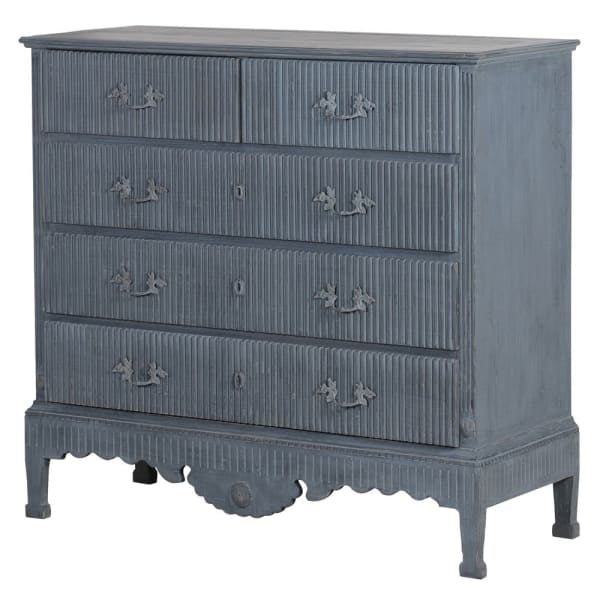 Blue-wash 5 Drawer Chest