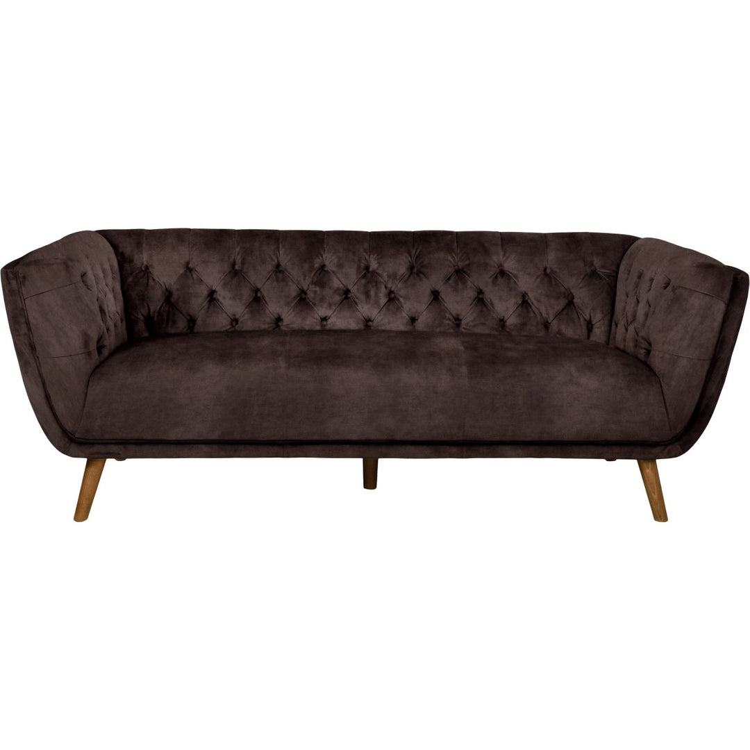 Chocolate Velvet Three Seater Sofa