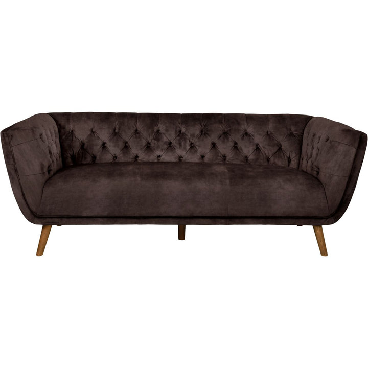 Chocolate Velvet Three Seater Sofa