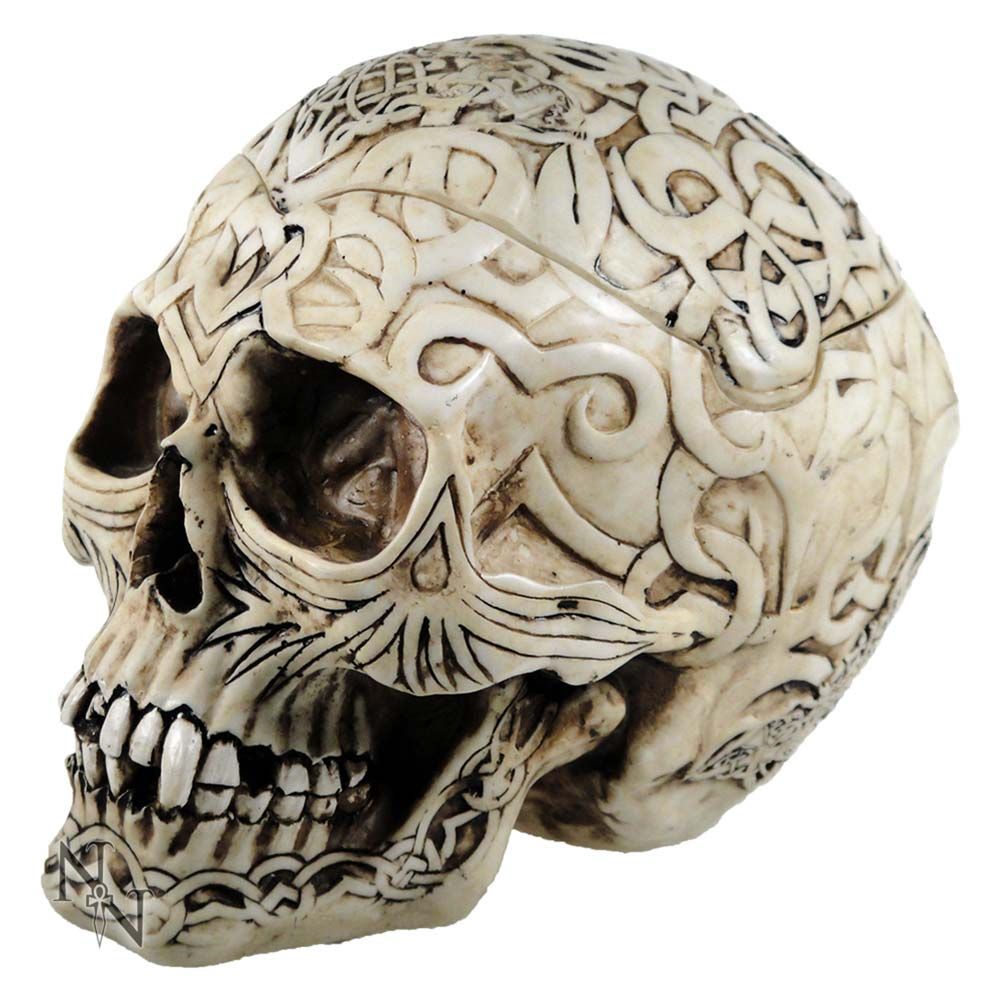 Skull Box Engraved With Celtic Patterns