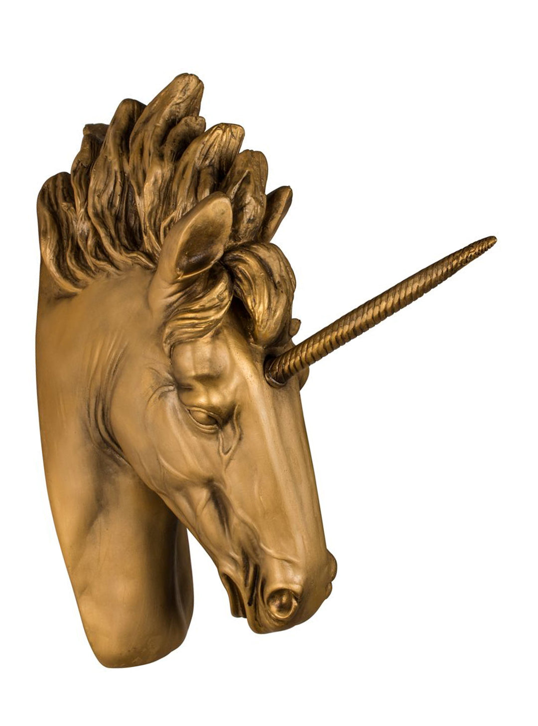 Wall Decor: Unicorn Head(Antique Gold)