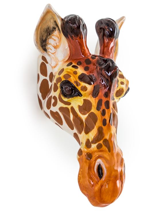 Giraffe Head Wall Vase, Ceramic Animal Head 23cm