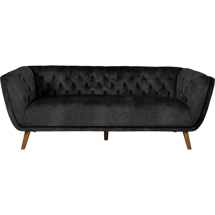 Coal Velvet Three Seater Sofa