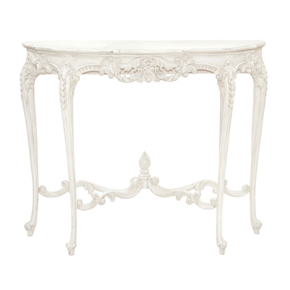 White Chateau Carved Console Table