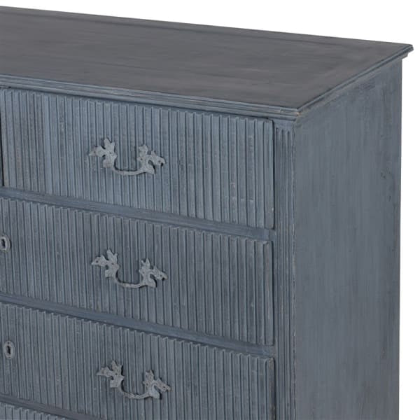 Blue-wash 5 Drawer Chest