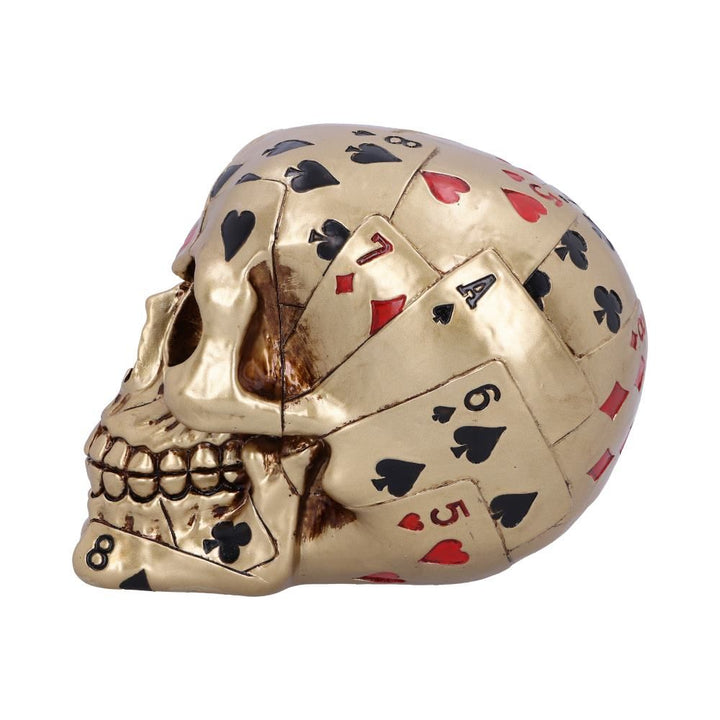 Human Skull: Dead Mans Hand -Gold