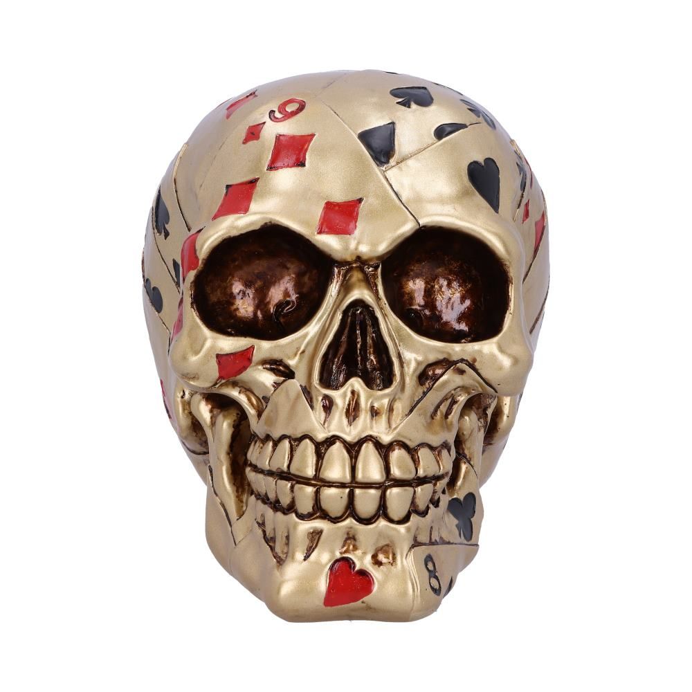 Human Skull: Dead Mans Hand -Gold