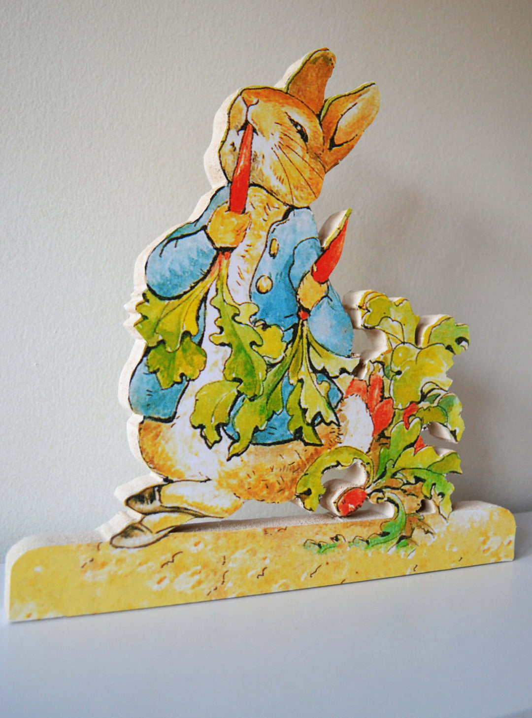 Beatrix Potter Figuring, Peter Rabbit, Jemima Duck, Table Centrepiece, Free Standing Wooden Figures, 25cm