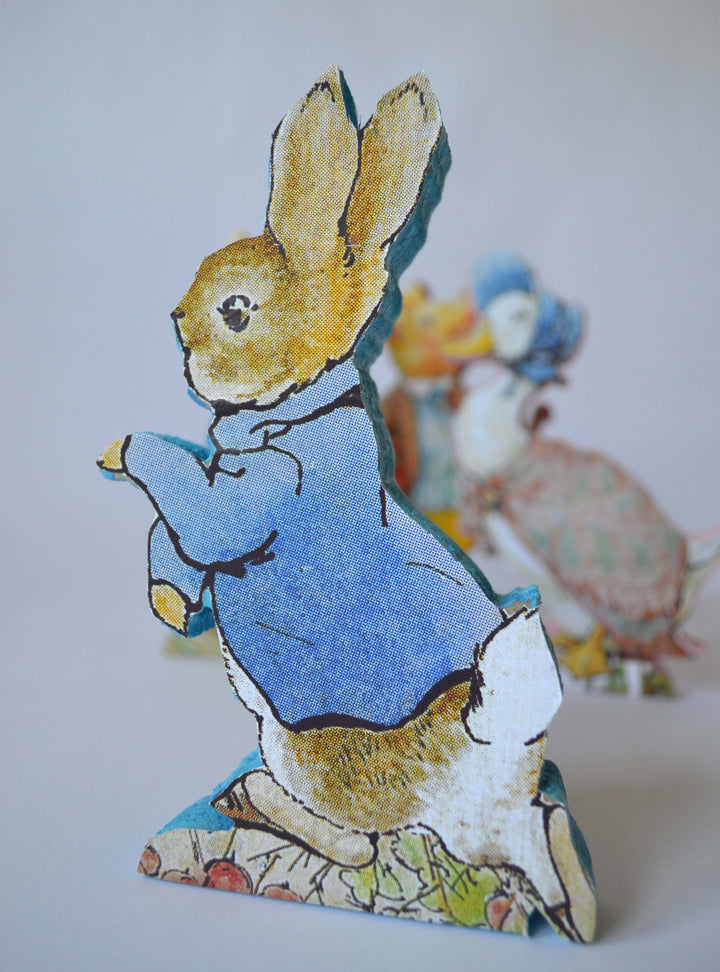 Beatrix Potter Figuring, Peter Rabbit, Jemima Duck, Table Centrepiece, Free Standing Wooden Figures, 25cm