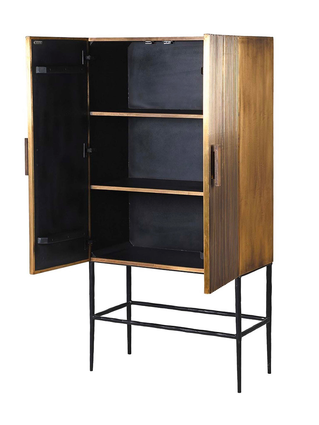 Brass colour bar cabinet, art deco style drink  cabinet 