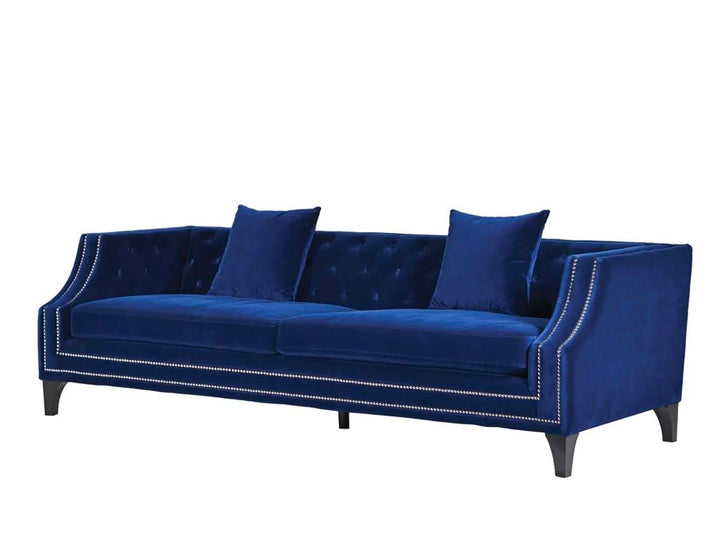 Blue Chesterfield Sofa, 3 Seater