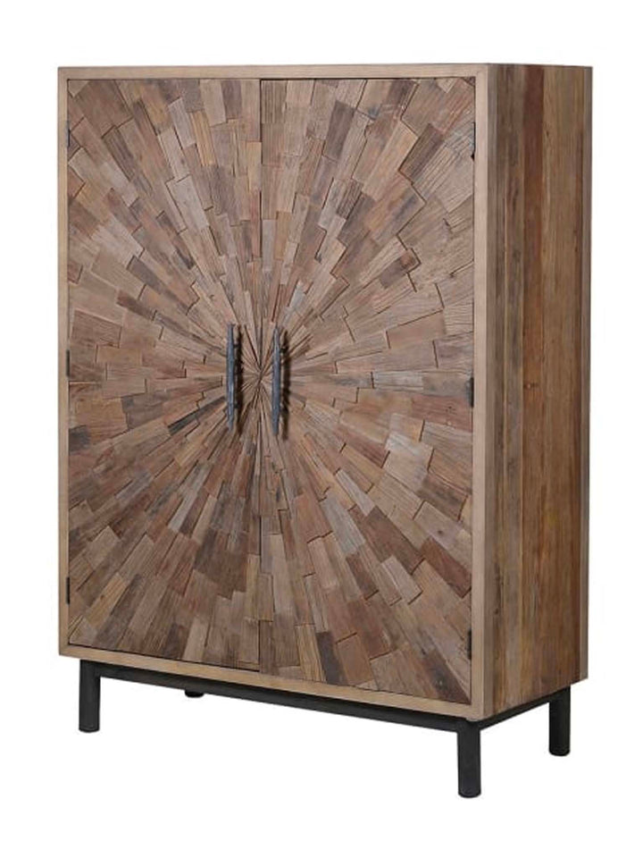 Wooden Mosaic Pattern Cabinet
