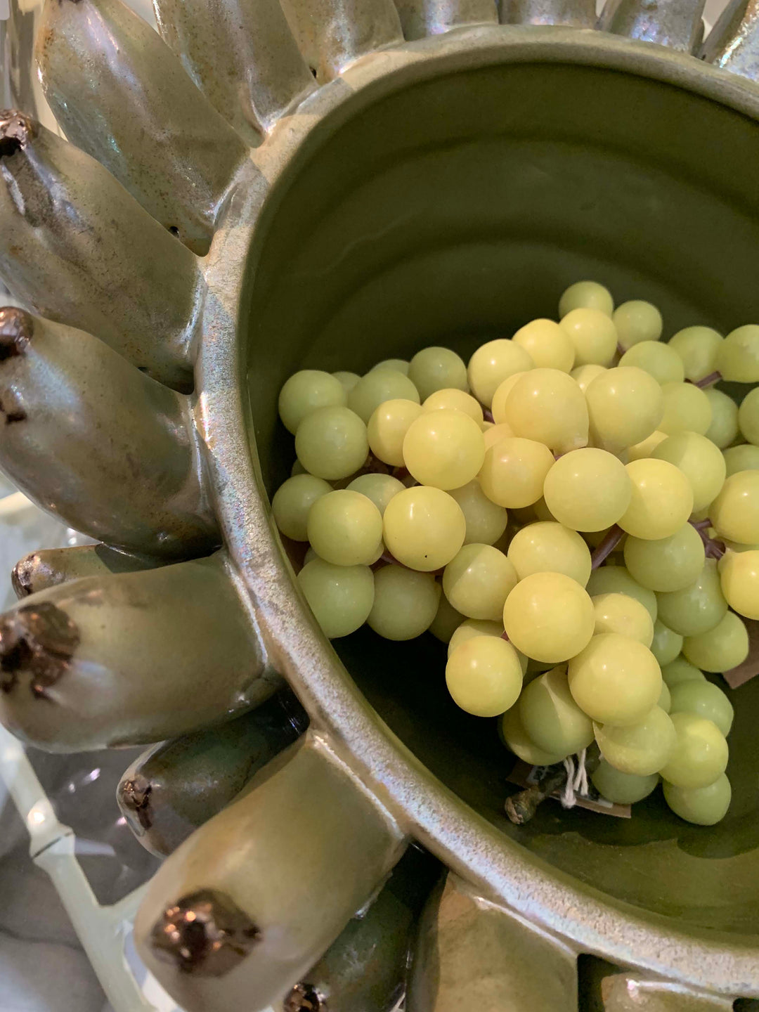 Banana Vase, Golden Green Banana Bowl Ceramic 36cm