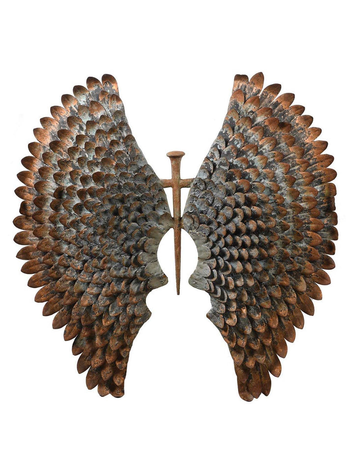 Distressed Iron Angel Wing Wall Art