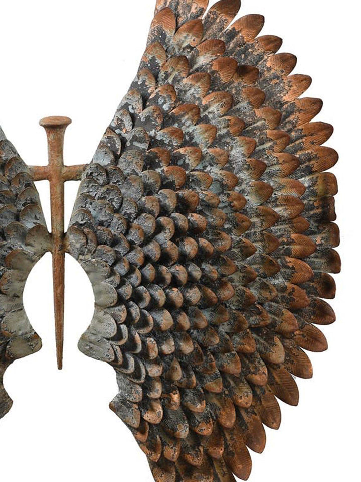 Distressed Iron Angel Wing Wall Art