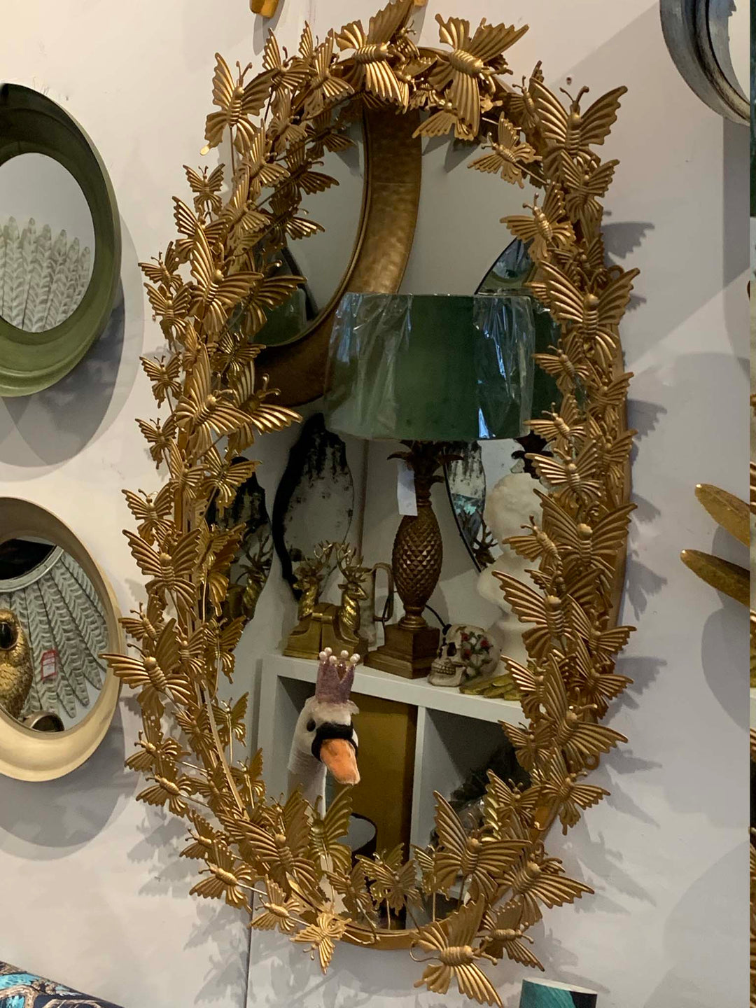 Butterfly mirror gold butterfly 