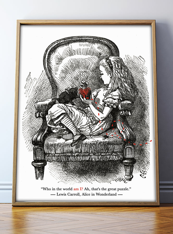 Alice In Wonderland Quote Print - “Who in the world am I? Ah, that's the great puzzle.”