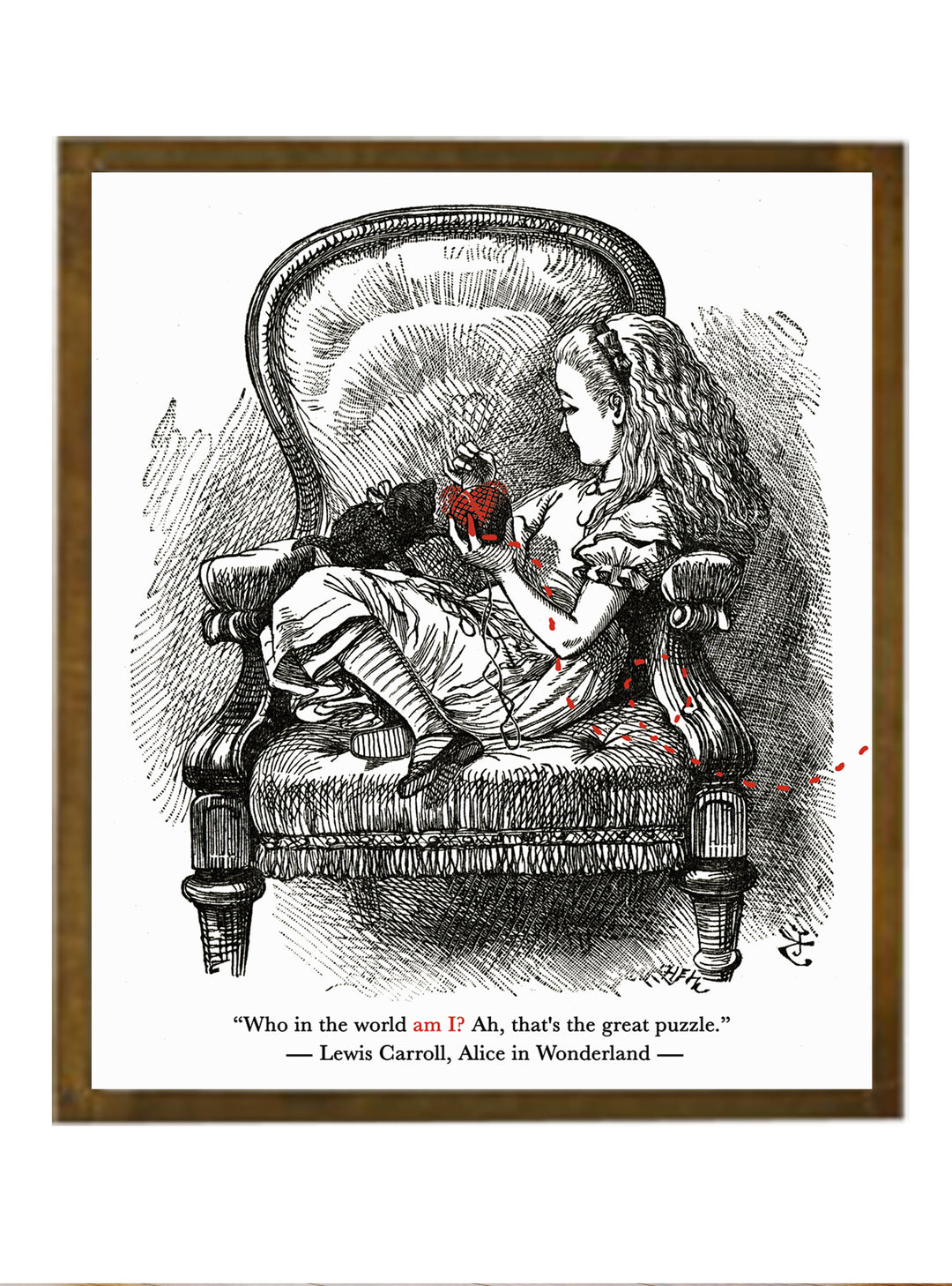 Alice In Wonderland Quote Print - “Who in the world am I? Ah, that's the great puzzle.”