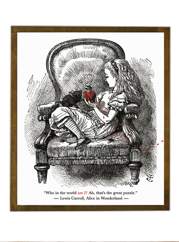 Alice In Wonderland Quote Print - “Who in the world am I? Ah, that's the great puzzle.”
