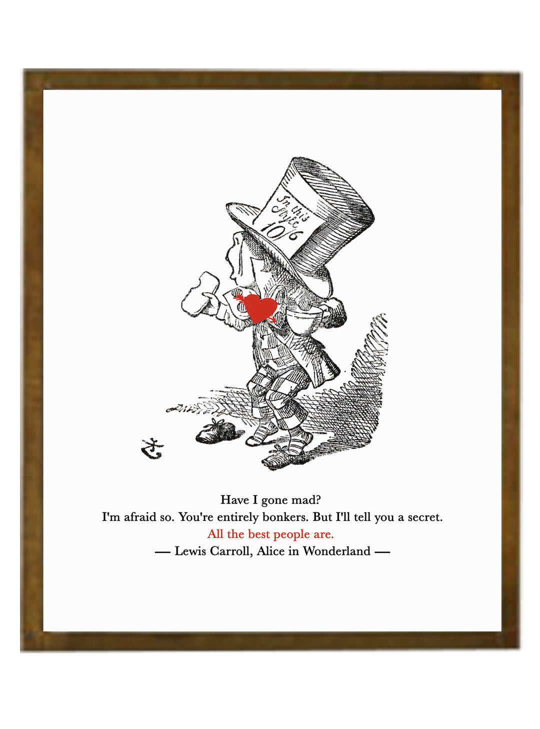 Alice's Adventures In Wonderland Quote Print – Lewis Carroll's masterpiece