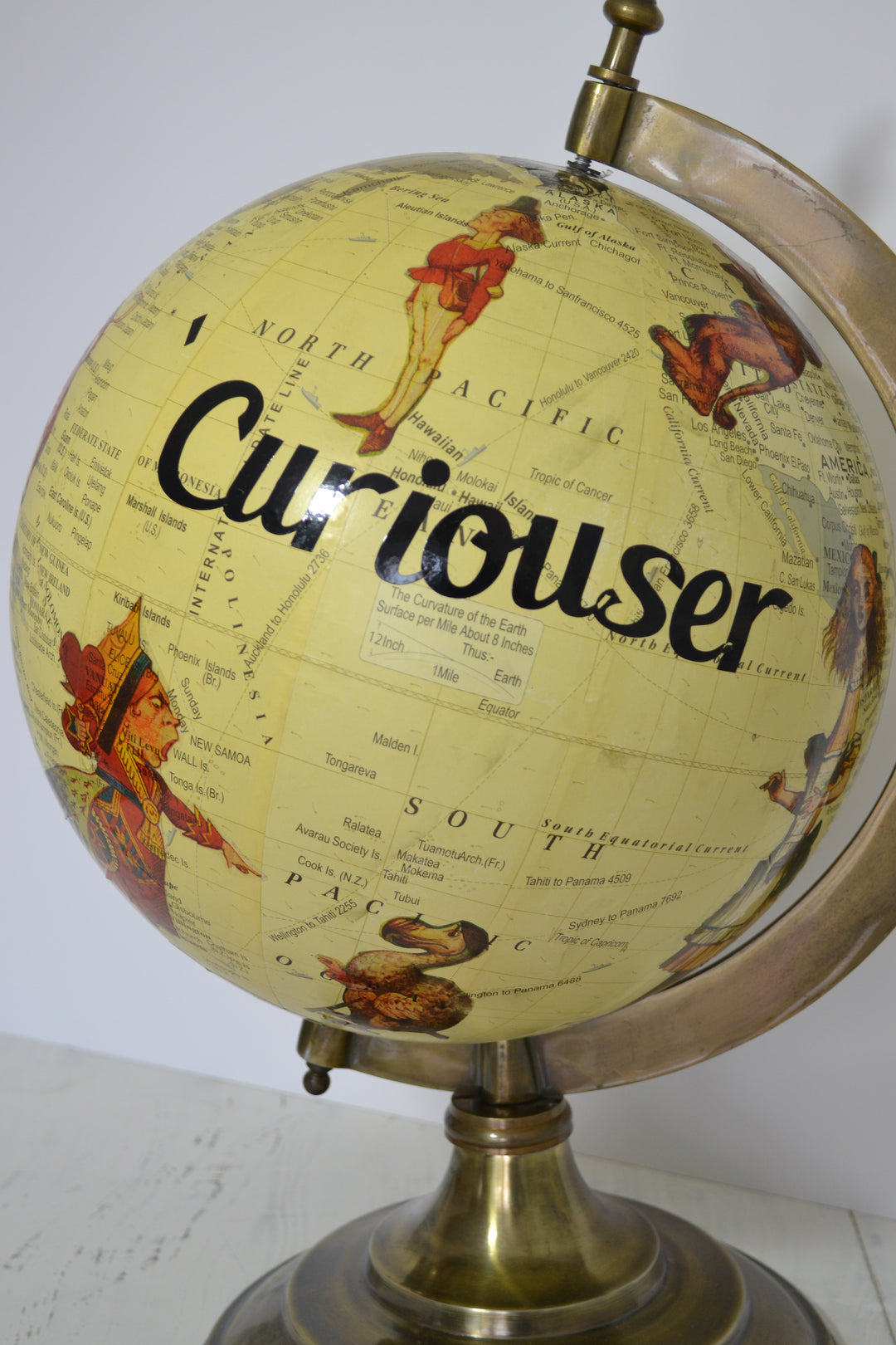 Alice In Wonderland Large Contemporary Globe – Alice's Adventures Travel World Globe