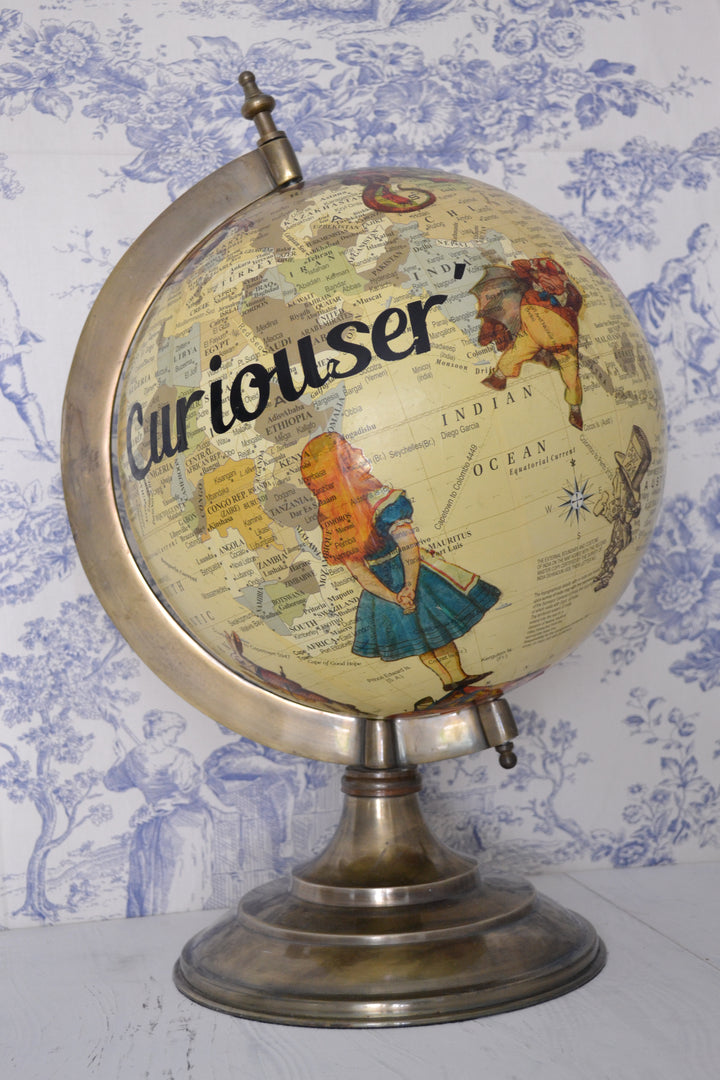 Alice In Wonderland Large Contemporary Globe – Alice's Adventures Travel World Globe