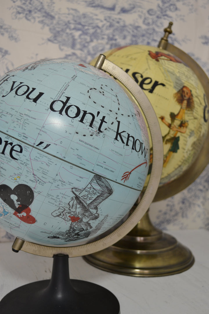 Alice In Wonderland Large Contemporary Globe – Alice's Adventures Travel World Globe